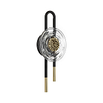 Бра черного цвета с круглым прозрачным стеклянным плафоном Virelia  варинант исполнения - 1 | Loft Concept в Краснодаре