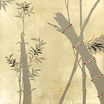 Обои ручная роспись Bamboo Dark Lacquer on Deep Rich Gold gilded tea paper варинант исполнения - 2 | Loft Concept в Краснодаре