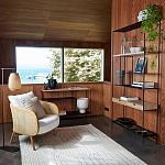 Металлический стеллаж с деревянными полками и ящиками Menzie Metal Wood Rack варинант исполнения - 5 | Loft Concept в Краснодаре