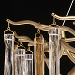 Люстра подвесная золотого цвета с разветвленными ветвями и прозрачными стеклянными подвесками Droplet Chandelier варинант исполнения - 10 | Loft Concept в Краснодаре