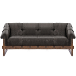 Трехместный диван Duncan винтажная черная кожа варинант исполнения - 1 | Loft Concept в Краснодаре