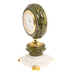 Часы настольные бронзовые из натуральных камней Мрамор и Змеевик Stone Clock варинант исполнения - 11 | Loft Concept в Краснодаре