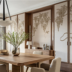 Обои с вышивкой ручной работы Deco Wisteria ﻿Midas colourway on Liso Pearl wool sateen варинант исполнения - 2 | Loft Concept в Краснодаре