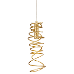 Подвесной светильник светодиодный из металла со спиральным декоративным элементом золотой Metal Spiral варинант исполнения - 1 | Loft Concept в Краснодаре