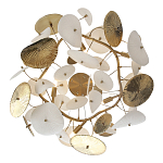 Люстра с белыми и золотистыми цветами Dahlia Flowers Lamp варинант исполнения - 4 | Loft Concept в Краснодаре