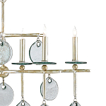 Люстра линейная с круглыми прозрачными подвесками  Horizontal Rectangular Chandelier варинант исполнения - 1 | Loft Concept в Краснодаре