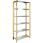 Стеллаж золото с прозрачными стеклянными полками Safekeeping варинант исполнения - 1 | Loft Concept в Краснодаре