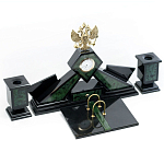 Настольный письменный набор из нефрита Герб России Dignity варинант исполнения - 2 | Loft Concept в Краснодаре