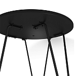 Стол журнальный c круглой столешницей из стекла серого цвета Gray and Gold Marble варинант исполнения - 5 | Loft Concept в Краснодаре