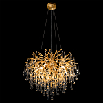 Люстра подвесная с прозрачными стеклянными подвесками в форме капель Диаметр 60 см Droplet Chandelier варинант исполнения - 5 | Loft Concept в Краснодаре