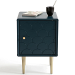 Тумба с одной дверцей Scale Ornament Blue Nightstand варинант исполнения - 2 | Loft Concept в Краснодаре