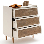 Комод с 3-мя ящиками из ротанга Blais Cream Wicker Furniture варинант исполнения - 4 | Loft Concept в Краснодаре