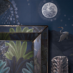 Обои ручная роспись Phuljhari Original colourway on Empire Blue dyed silk варинант исполнения - 2 | Loft Concept в Краснодаре