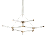 Люстра с геометрической конструкцией из вытянутых цилиндрических плафонов Hex Scaffold  варинант исполнения - 1 | Loft Concept в Краснодаре