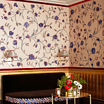 Обои с вышивкой ручной работы Flora Catherine colourway on Liso Pearl wool sateen варинант исполнения - 1 | Loft Concept в Краснодаре