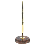 Ручка шариковая металлическая на восьмиугольной подставке из натурального камня Обсидиан Metal Stone Pens варинант исполнения - 1 | Loft Concept в Краснодаре