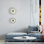 Бра в форме диска из натурального камня с декоративным центральным элеменом Cryptocrystalline Stone варинант исполнения - 1 | Loft Concept в Краснодаре