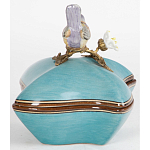 Фарфоровая шкатулка с птицей Eden Garden Blue варинант исполнения - 4 | Loft Concept в Краснодаре