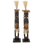 Комплект из 2-х статуэток из массива албезии Asmat Statuettes Albesia варинант исполнения - 1 | Loft Concept в Краснодаре