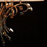 Люстра подвесная круглая с тканевым полупрозрачным абажуром и подвесками 6 ламп Gilded Elegance варинант исполнения - 7 | Loft Concept в Краснодаре