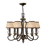 Люстра бронзового цвета с бежевыми абажурами из органзы в классическом стиле Hinkley варинант исполнения - 8 | Loft Concept в Краснодаре