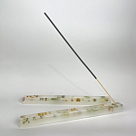 Подставка под благовония из эпоксидной смолы с цветами прямоугольная белая Epoxy Flowers Incense Stand White варинант исполнения - 3 | Loft Concept в Краснодаре