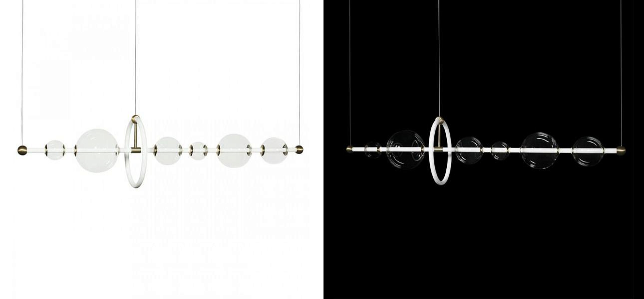 Люстра светодиодная линейная Iona Necklace белая 120 см Люстра светодиодная линейная Iona Necklace белая 120 см - Loft-Concept в Краснодаре