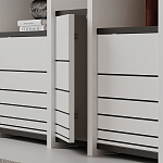 Стеллаж прямой ассиметричный с полками и 4-мя дверцами ARYA BOOKCASE WHITE варинант исполнения - 3 | Loft Concept в Краснодаре