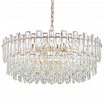 Круглая люстра с хрустальными подвесками на золотистом каркасе Gorgeous Crystal Light варинант исполнения - 10 | Loft Concept в Краснодаре