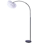 Изогнутый торшер с декором в виде перьев Plumage White Floor Lamp варинант исполнения - 1 | Loft Concept в Краснодаре