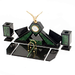 Настольный канцелярский набор из нефрита с декором в виде орла Golden Eagle варинант исполнения - 2 | Loft Concept в Краснодаре