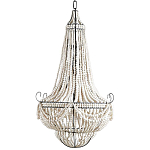 Люстра каплевидной формы украшенная белыми бусинами Wooden Beads White Chandelier варинант исполнения - 2 | Loft Concept в Краснодаре