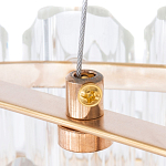 Люстра подвесная многослойная с прозрачными хрустальными трубками и золотистым каркасом Hexagon Tube Light варинант исполнения - 4 | Loft Concept в Краснодаре