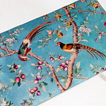 Банкетка из массива бука с цветочным принтом Turquoise Beige Chinoiserie Imperial  Garden Banquette варинант исполнения - 2 | Loft Concept в Краснодаре