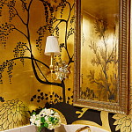 Обои ручная роспись в стиле Арт-деко Rateau Original colourway on Deep Rich Gold gilded paper варинант исполнения - 2 | Loft Concept в Краснодаре