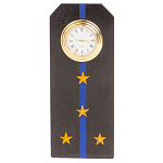 Часы погон подарочные настольные Авиация ВМФ из натурального камня Змеевик Military Clock варинант исполнения - 7 | Loft Concept в Краснодаре