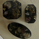 Шкатулка из эпоксидной смолы с цветами черная Epoxy Resin Square Box Black варинант исполнения - 2 | Loft Concept в Краснодаре
