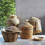 Плетеная корзина из ротанга и бамбука Wicker Vase Basket варинант исполнения - 3 | Loft Concept в Краснодаре