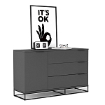 Комод цвета графит с 3-мя ящиками Strict Lines  варинант исполнения - 3 | Loft Concept в Краснодаре