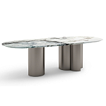 Стол обеденный мраморный с колоннами Marble Column Table варинант исполнения - 3 | Loft Concept в Краснодаре