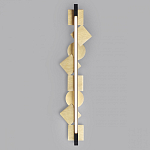 Бра вертикальное черного цвета с золотыми кругами и квадратами Gravyura варинант исполнения - 3 | Loft Concept в Краснодаре