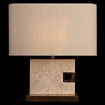 Настольная лампа с прямоугольным основанием из натурального камня c тканевым абажуром Lapis Tiburtinus варинант исполнения - 2 | Loft Concept в Краснодаре