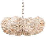 Круглая люстра волнистой формы с декором из круглых деревянных бусин White Wooden Beads Chandelier варинант исполнения - 1 | Loft Concept в Краснодаре