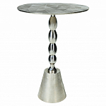 Кофейный столик с рельефной столешницей из металла Aplika Silver варинант исполнения - 1 | Loft Concept в Краснодаре