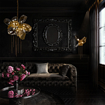 Люстра подвесная со стеклянными плафонами из дымчатого и золотистого с тремя вертикальными подвесками Gilded Mirage  варинант исполнения - 8 | Loft Concept в Краснодаре