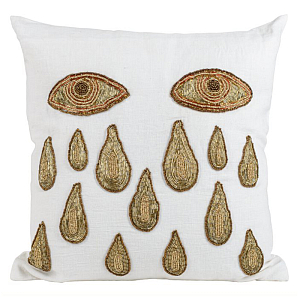 Подушка с вышивкой из бисера Tears from eyes