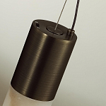 Подвесной светильник вытянутой цилиндрической формы с плафоном из алебастра и металлическими торцами Темная Латунь 100 см Cryptocrystalline Stone варинант исполнения - 6 | Loft Concept в Краснодаре