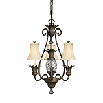 Люстра бронзового цвета с 3-мя кремовыми текстильными абажурами Hinkley варинант исполнения - 1 | Loft Concept в Краснодаре