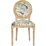 Стул из массива бука бежевый с изображением птиц и цветов Beige Green Chinoiserie Birds Garden Chair варинант исполнения - 1 | Loft Concept в Краснодаре