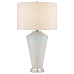 Настольная лампа стеклянная с тканевым абажуром Edges варинант исполнения - 3 | Loft Concept в Краснодаре